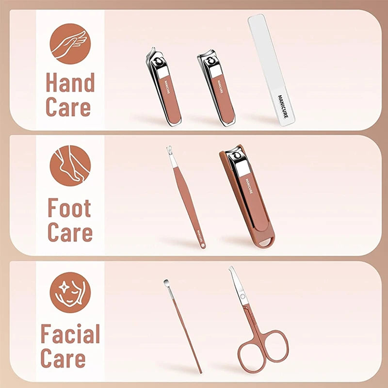[WHB]8-in-1 Nail Set Tool for Manicure Box Professional Pedicure Nail Cutter Set Nail Care Nail Clipper Kit