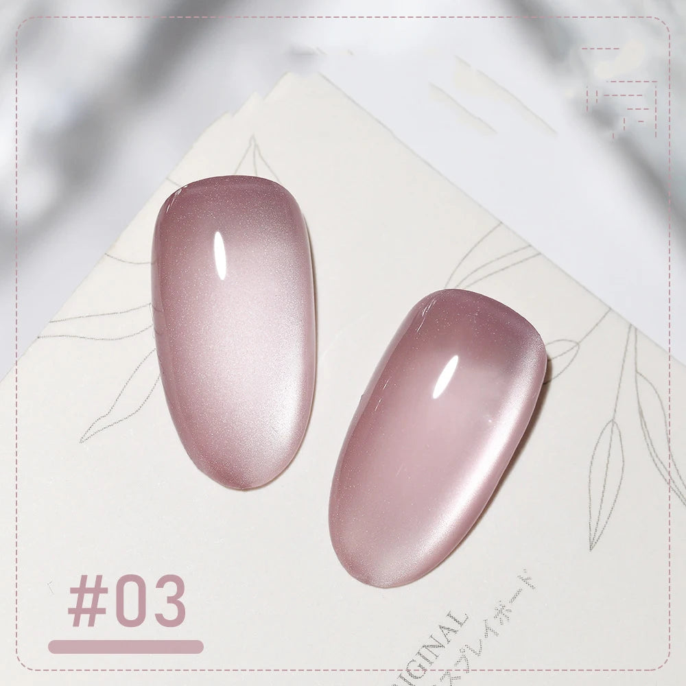 5g/Bottle White Moonlight Nail Cat's Eye Gel Magnetic Satin Gel Polish 9-Colors Soak Off Glitter Phototherapy Manicure Varnish