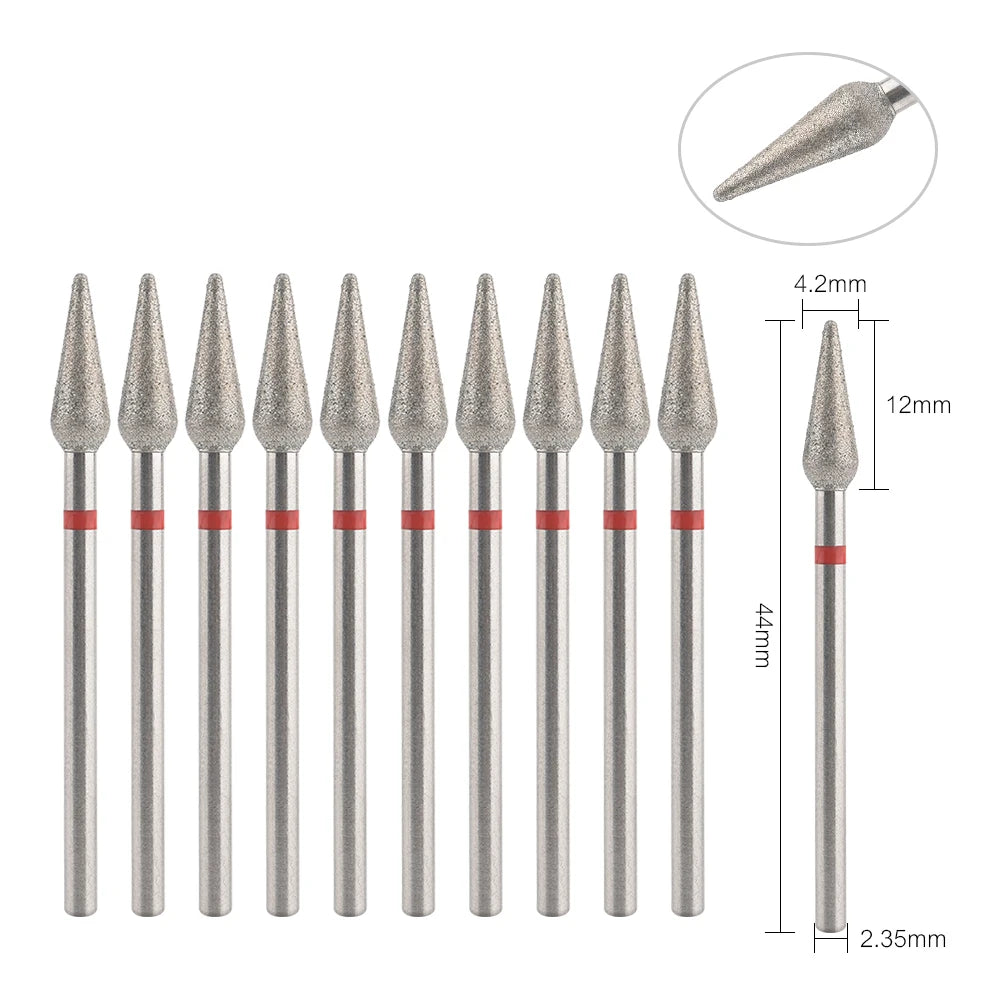 10Pcs Diamond Milling Cutter For Manicure Electric Nail Drill Bits Accessory Pedicure Machine Nail File Gel Remover Tool