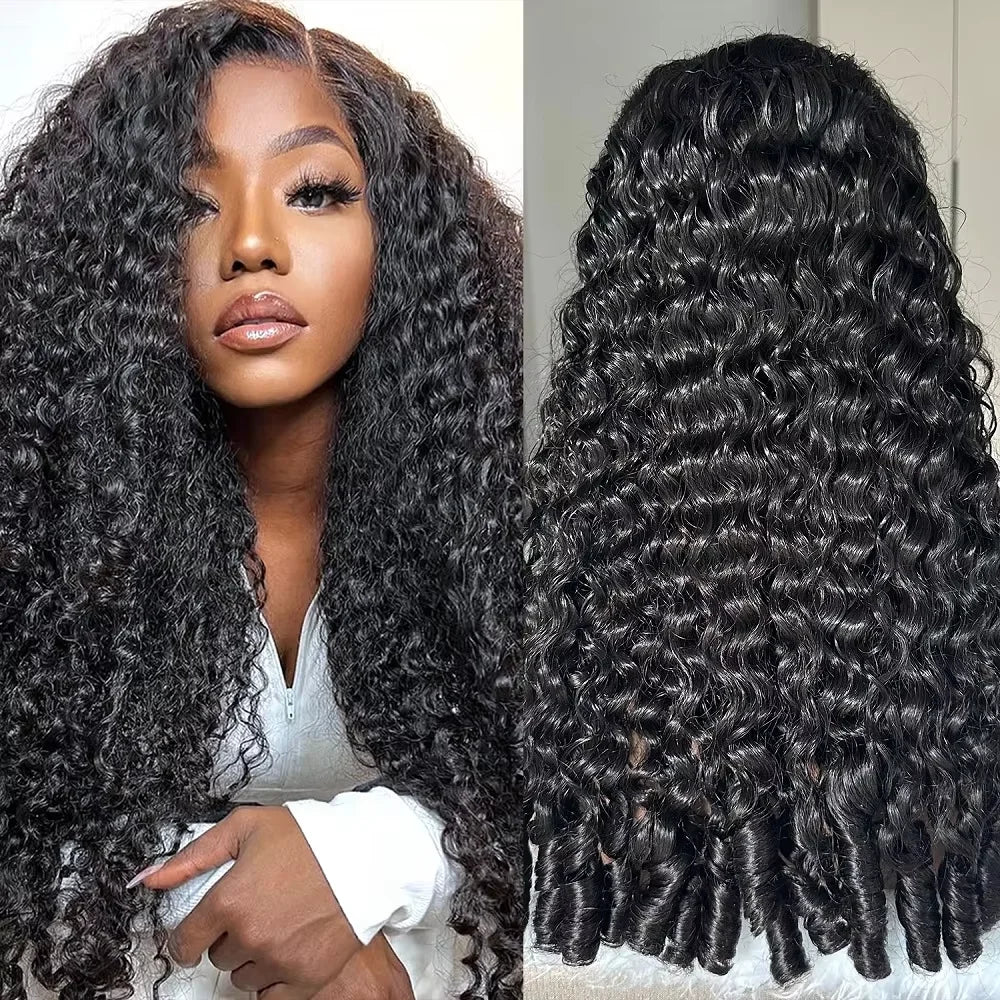 13x6 Full Frontal Lace Natural Color Burmese Curly 13x4 HD Transparent Long 40 46 Inch 7x6 Glueless Human Hair Pre plucked Wigs