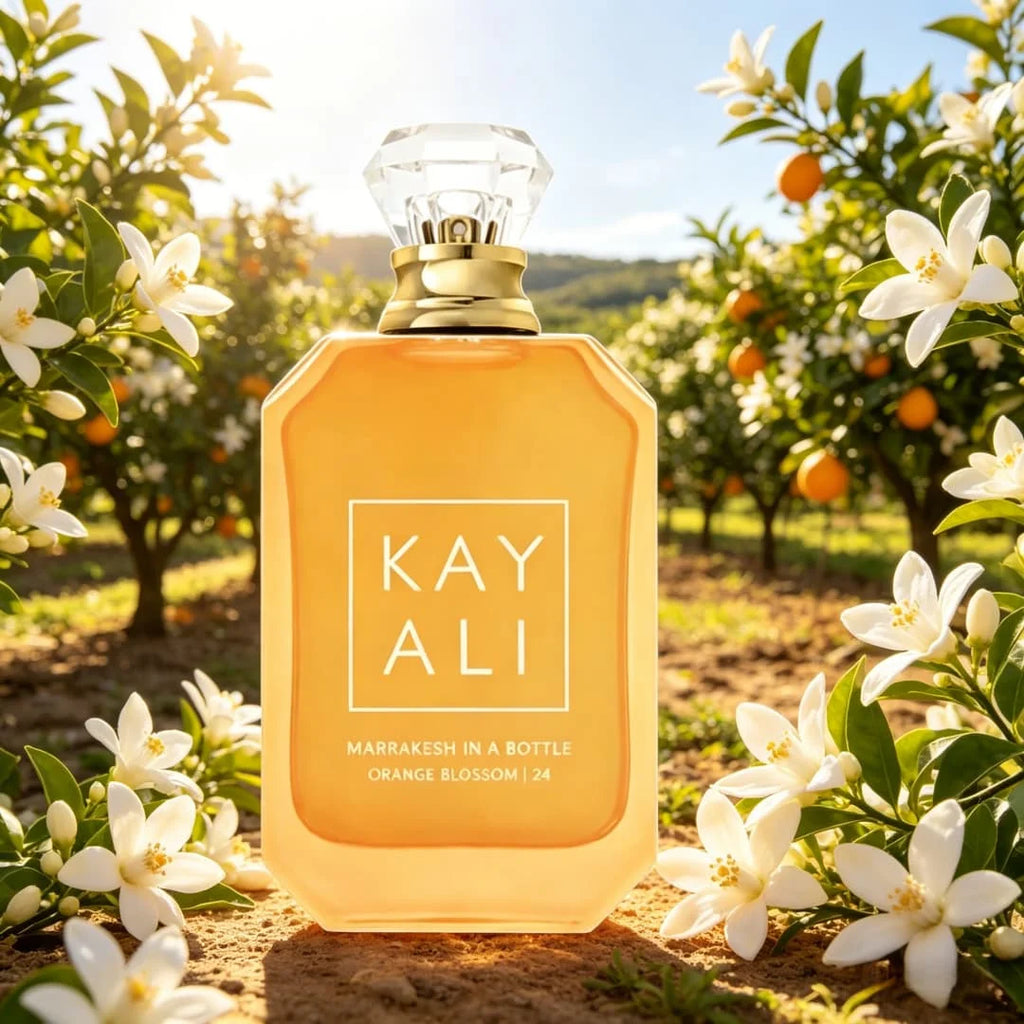 Kayali Marrakech Orange Flower No. 24 neutral strong perfume, orange flower honey amber tone, bright orange flower fragrance, fu