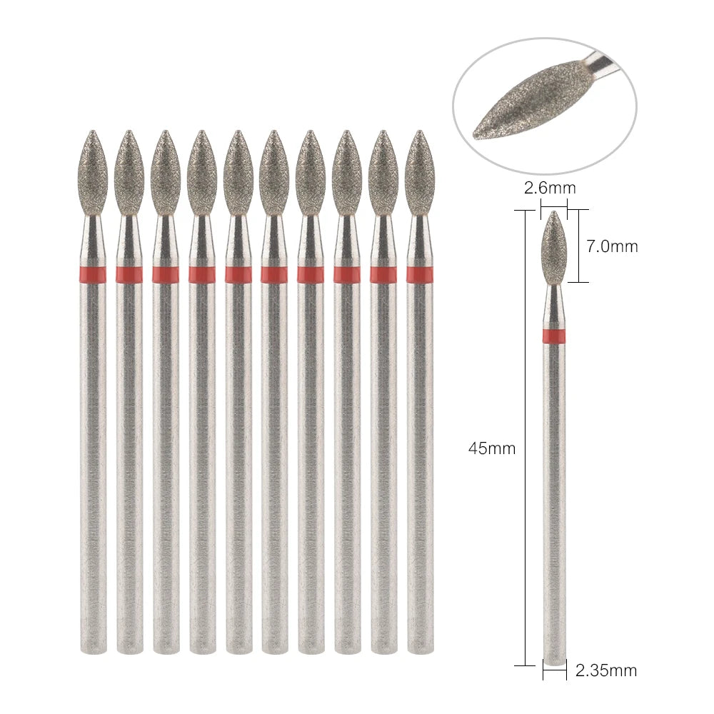 10Pcs Diamond Milling Cutter For Manicure Electric Nail Drill Bits Accessory Pedicure Machine Nail File Gel Remover Tool