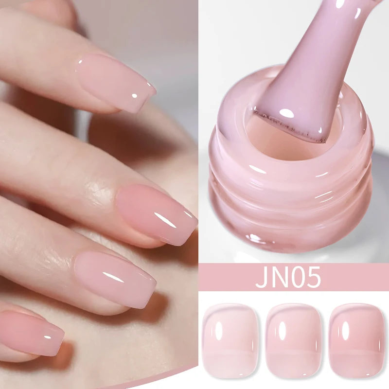 BORN PRETTY 10ml Translucent Jelly Nude Gel Nail Polish Colorful  Varnish Semi Permanent UV LED Nail Art  Manicure Gel
