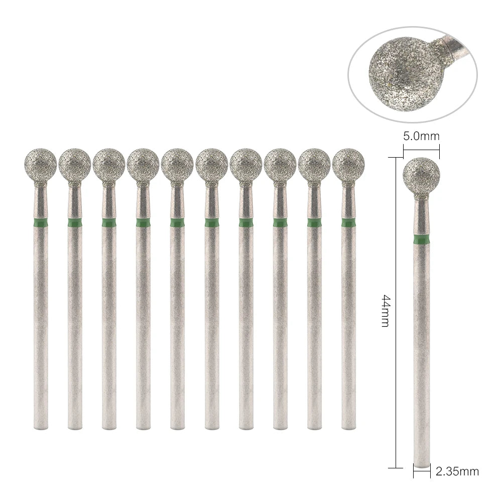 10Pcs Diamond Milling Cutter For Manicure Electric Nail Drill Bits Accessory Pedicure Machine Nail File Gel Remover Tool