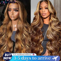 Rosslyn Body Wave Wig Highlighted Human Hair Wig P4/27 Highlight 13x6 Lace Frontal Wig Brazilian Wigs Original Baby Hair HD Lace