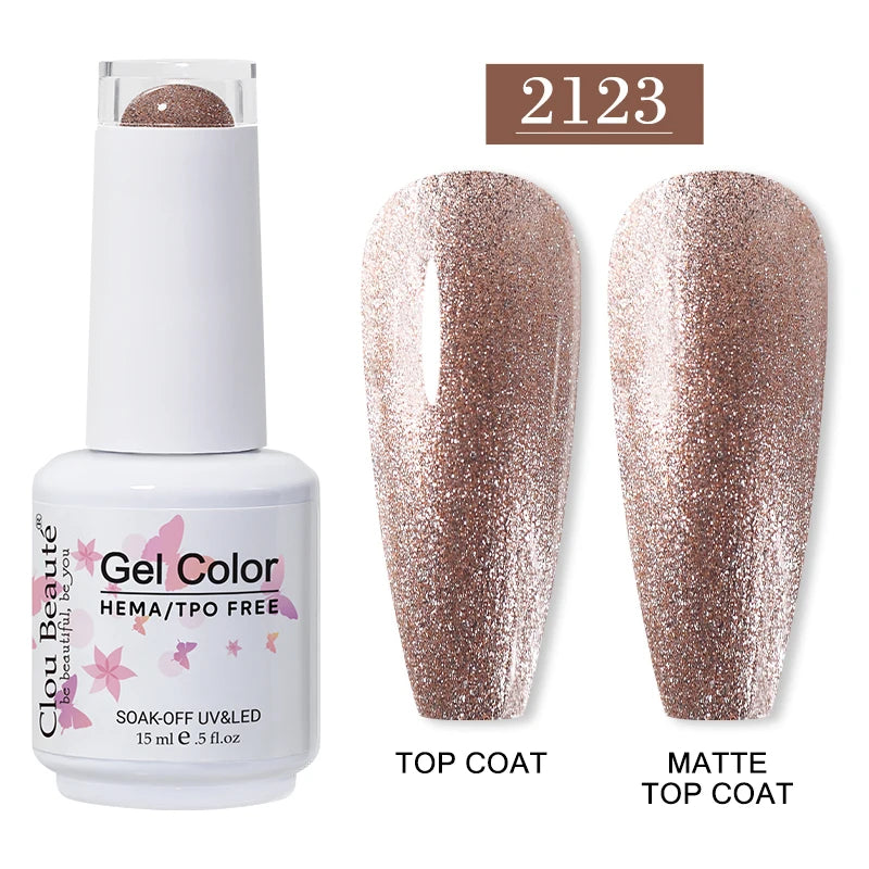 Clou Beaute 15ml Red Color Gel Polish Vernis Semi Permanent UV Varnish Gel Nail Polish Hema TPO Free Nails Art Manicure TOP BASE
