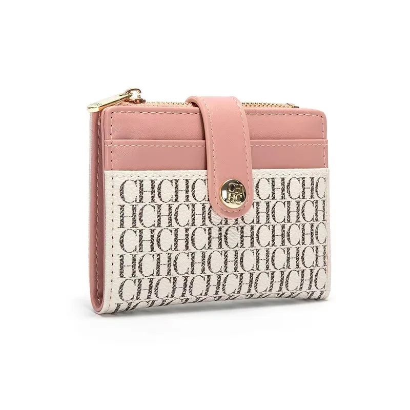 CH New Classic Folding Money Clip Compact Lightweight Luxury Brand Design Sense Letter Decoration Card Bag Women Zero Wallet