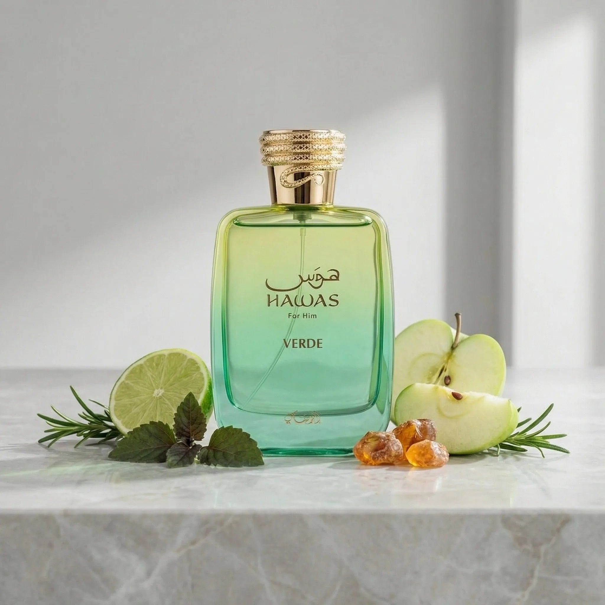 Rasasi Hawas Verde Men's EDP 100ml Business Versatile Fresh Perfume Lime Rosemary Patchouli Fragrance