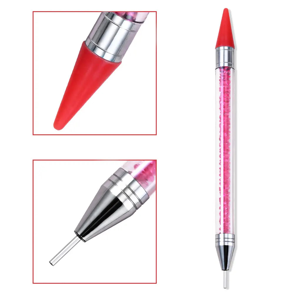 1Pc Dual-ended Rhinestone Gems Picker Dotting Pen Wax Pencil Acrylic Handle Crystal Studs Picker Manicure Nail Art DIY Tools