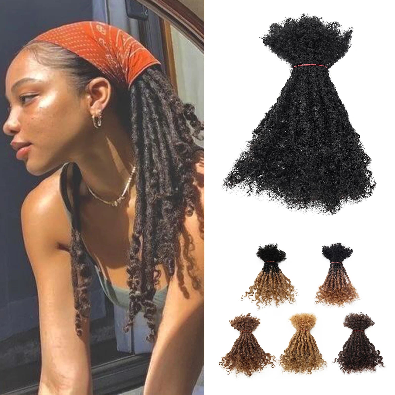 20 Strs/Pack ANNA 6-30" 0.6cm # 1B/30 Remy Hair Locs Extensions Dreadlocks Styles Brazilian Lisa Locs for Beginners