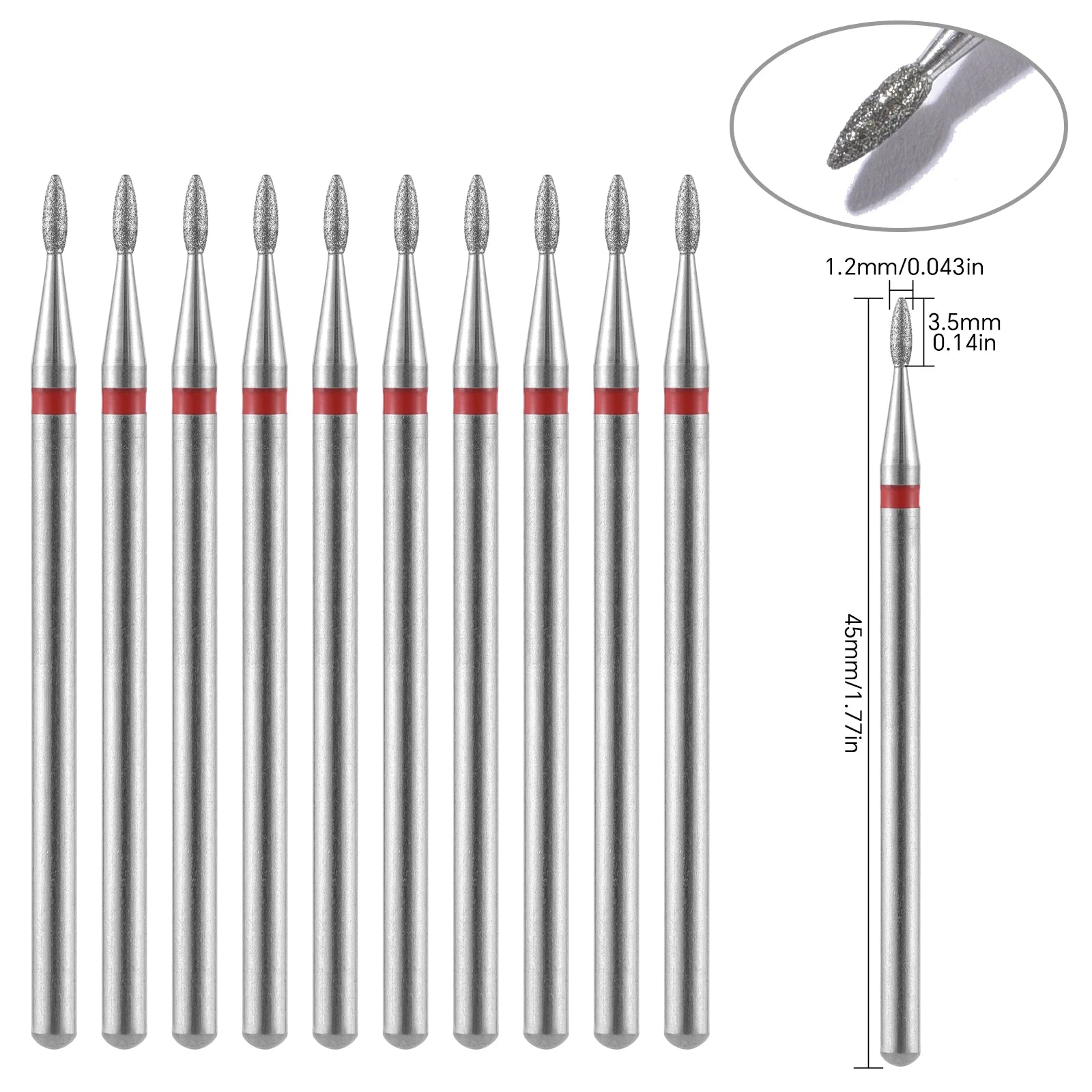 10Pcs Diamond Milling Cutter For Manicure Electric Nail Drill Bits Accessory Pedicure Machine Nail File Gel Remover Tool