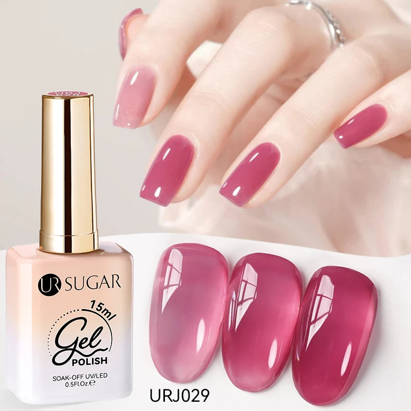 UR SUGAR 15ml Champagne Gold Sliver Reflective Glitter Gel Nail Polish Varnish Semi Permanent Soak Off UV Gel For Manicure Art