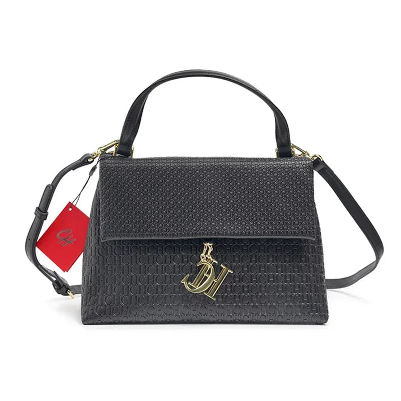 CH Lightweight PU+TPU Handbag 28x12x9cm, 5 Color Zipper Compartment Purse, Compact Tote Bag for Phone & Wallet