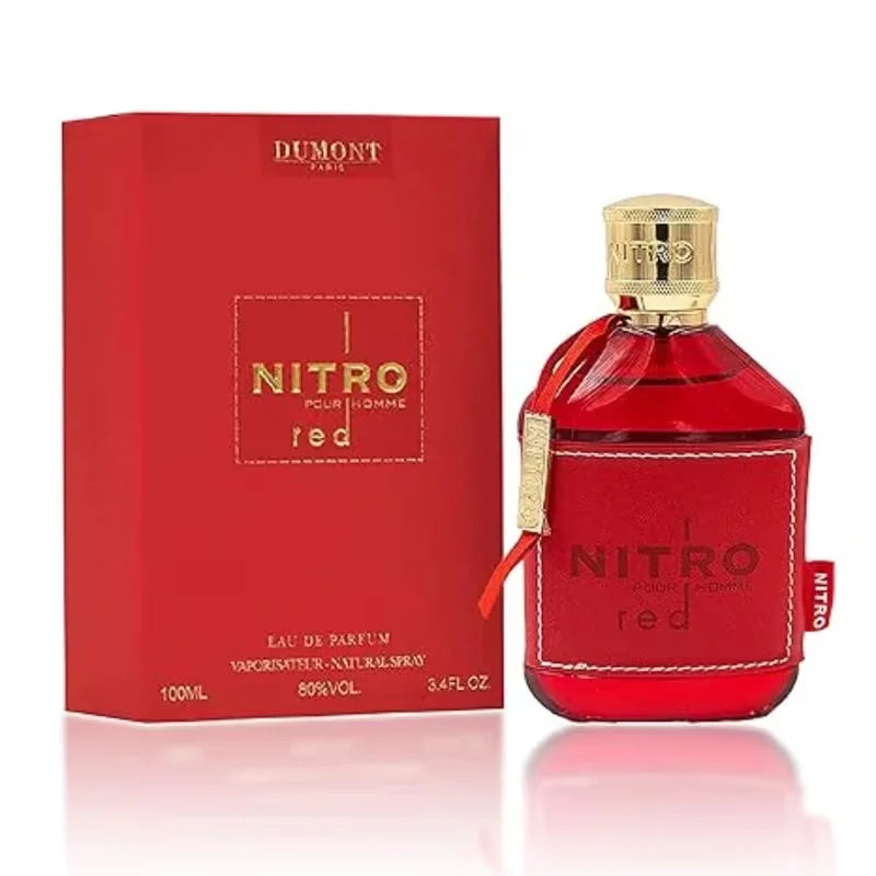 Dumont NITRO RED - 3.4oz - Eau De Parfum - Luxury Perfume for Men - Fruit, Woody, Floral & Masculine Fragrance - Long Lasting C