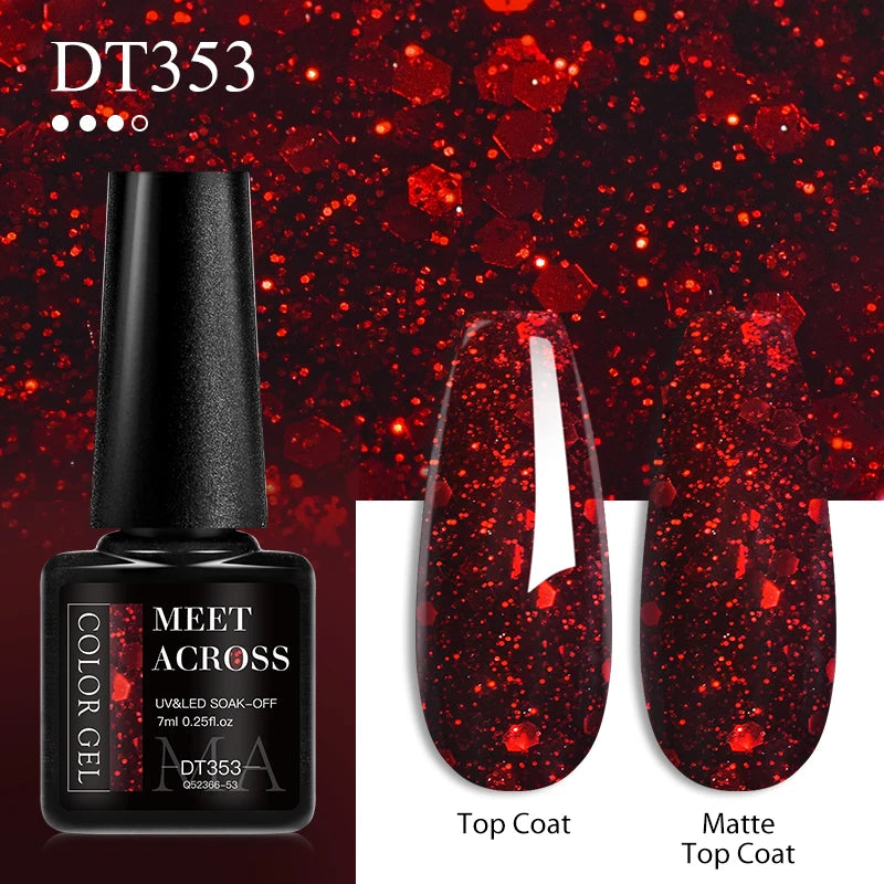 7ml Burgundy Crimson Nail Gel Polish, High Pigment, Non Streak, Long Lasting, UV LED Soak Off Nail Art Gel for Home Salon DIY