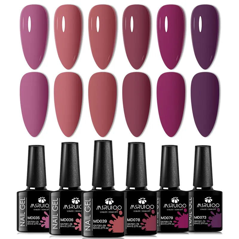 6pc Nail Gel Polish Set All-Season Ultra Pigmented Semi Permanent UV Painting Gel For Nails Salon DIY Manicure Varnish Design