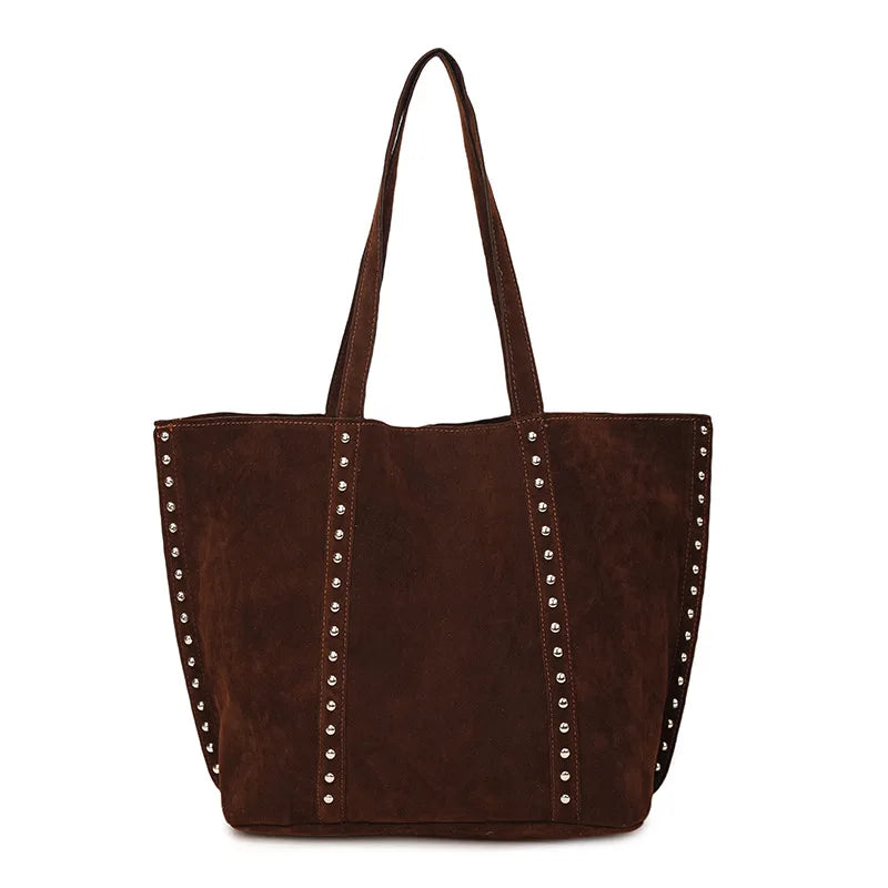 Faux Suede Solid Color High Quality Fashionable Versatile Handbag 2026 Women's Product Hot Selling Large Capacity Shoulder Bag
