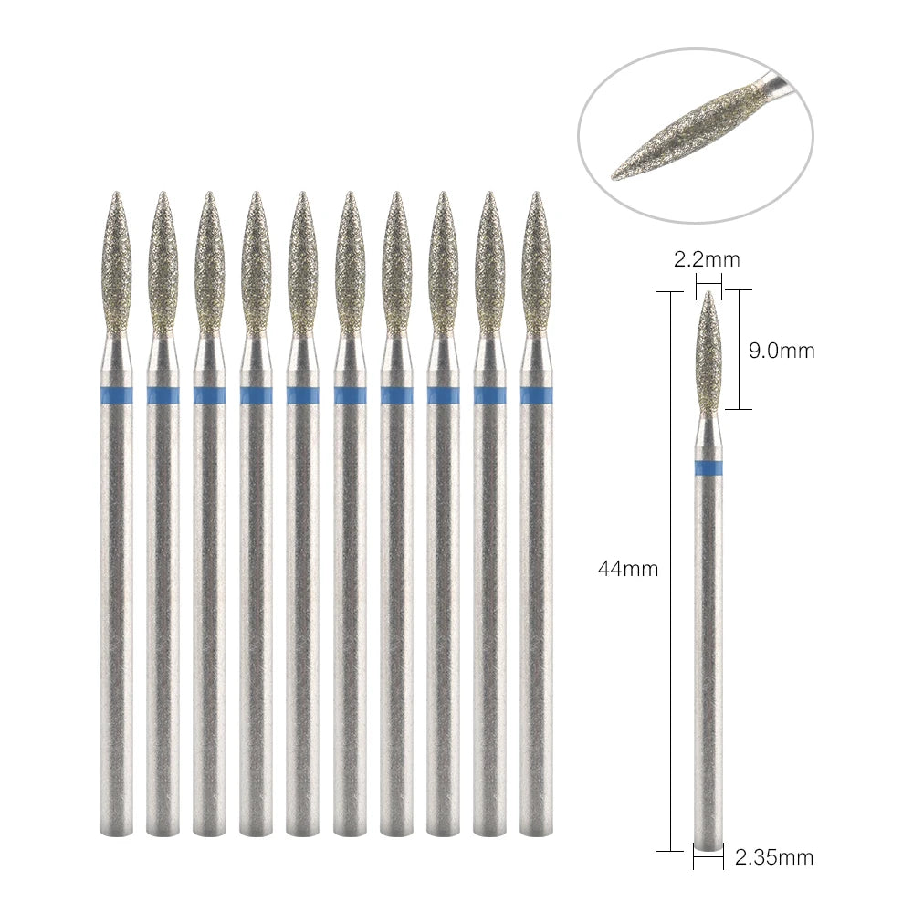 10Pcs Diamond Milling Cutter For Manicure Electric Nail Drill Bits Accessory Pedicure Machine Nail File Gel Remover Tool