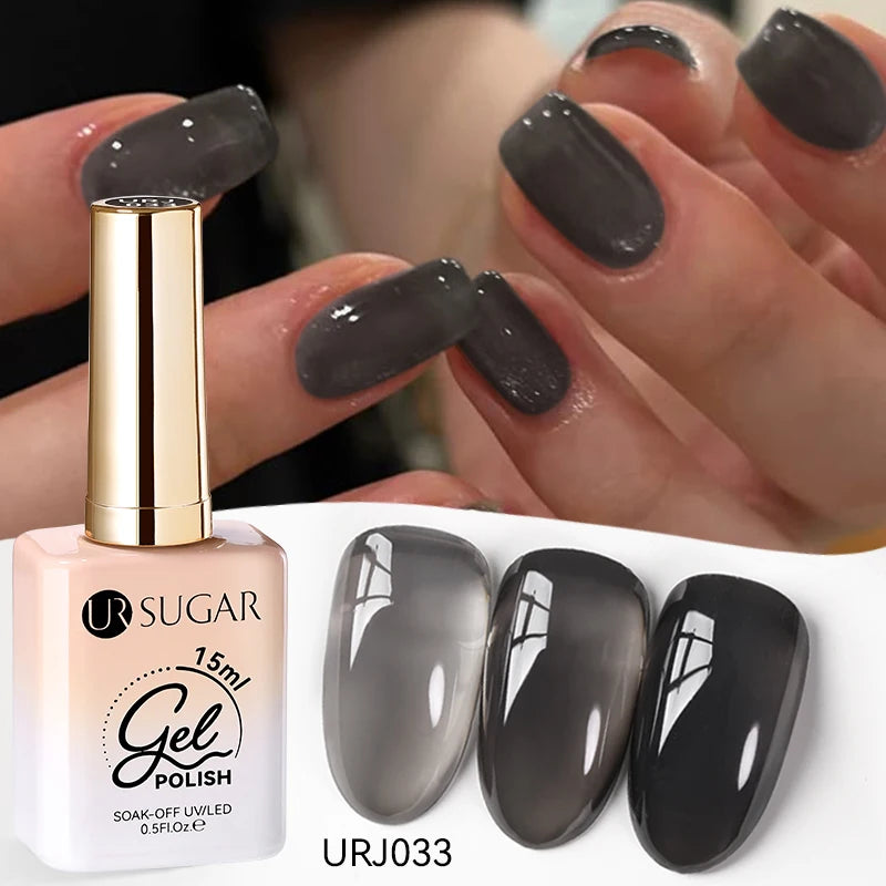 UR SUGAR 15ml Champagne Gold Sliver Reflective Glitter Gel Nail Polish Varnish Semi Permanent Soak Off UV Gel For Manicure Art