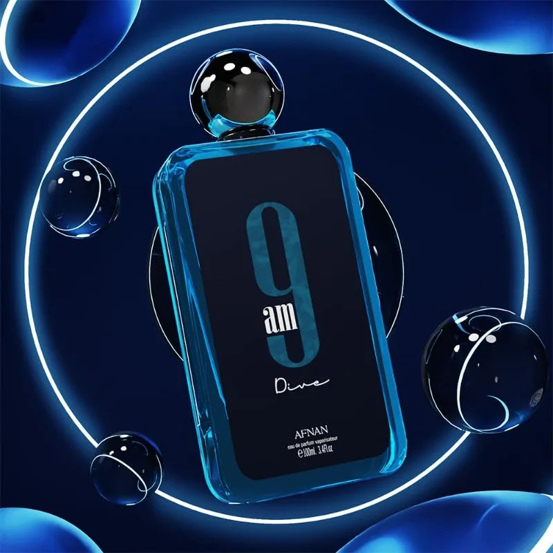 Afnan 9AM Dive Unisex Eau de Parfum Spray 100ML Original Arab Perfumes Lasting Oriental Vanilla Perfume Pheromone Cologne Makeup