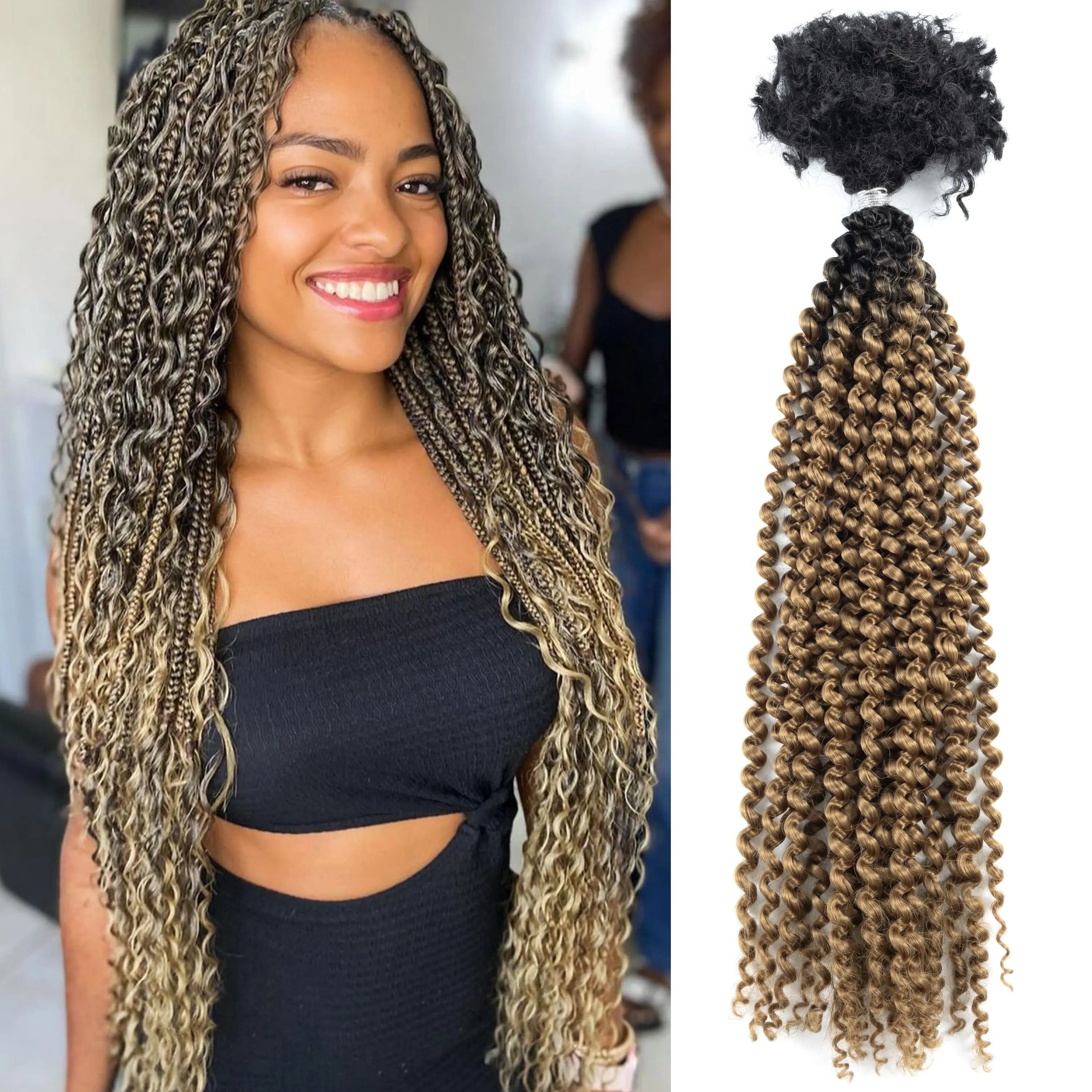 Private Label #T1B-27 Ombre Color Virgin Blend Hair Extensions Artificial Hair Bulk for Black Woman
