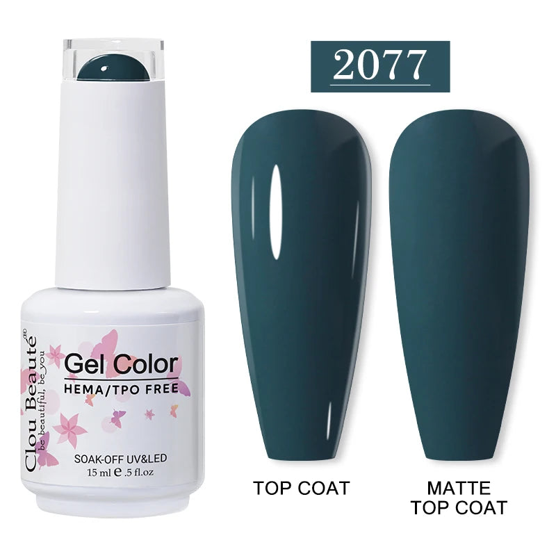 Clou Beaute 15ml Red Color Gel Polish Vernis Semi Permanent UV Varnish Gel Nail Polish Hema TPO Free Nails Art Manicure TOP BASE