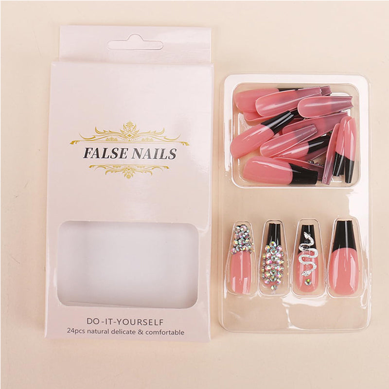 24 PCS Diamond Snake Nail Art
