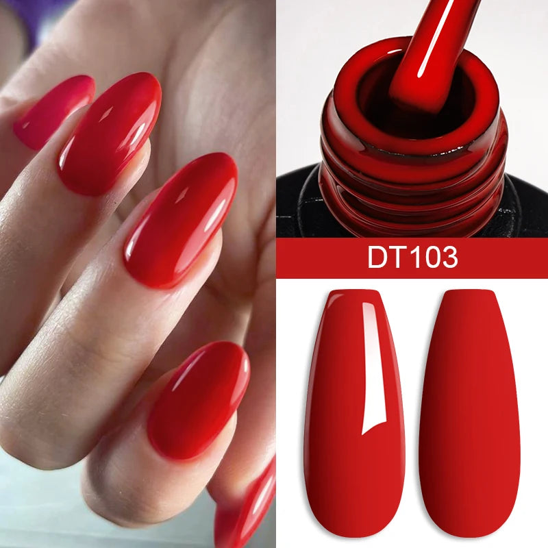 MEET ACROSS 7ml Wine Red Gel Nail Polish Long-Lasting French Style Gel Nail Supplies For Manicure DIY Design Nail Art Varnish