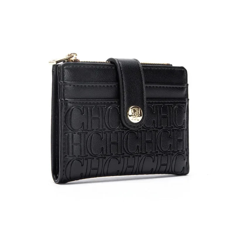CH New Classic Folding Money Clip Compact Lightweight Luxury Brand Design Sense Letter Decoration Card Bag Women Zero Wallet