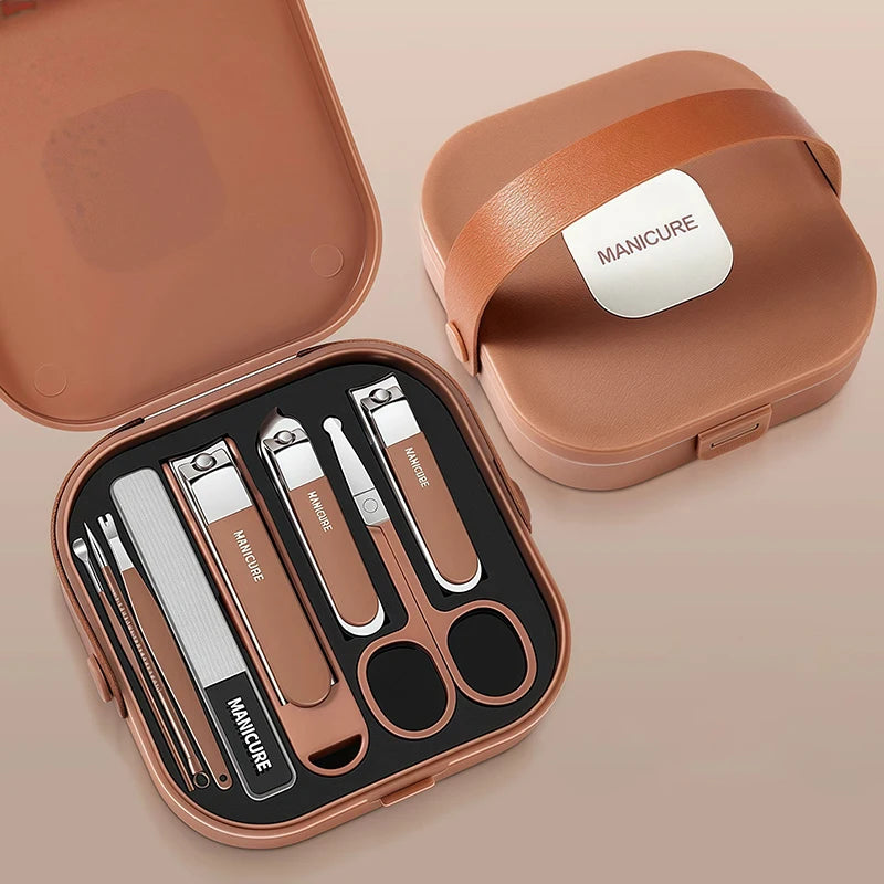 [WHB]8-in-1 Nail Set Tool for Manicure Box Professional Pedicure Nail Cutter Set Nail Care Nail Clipper Kit