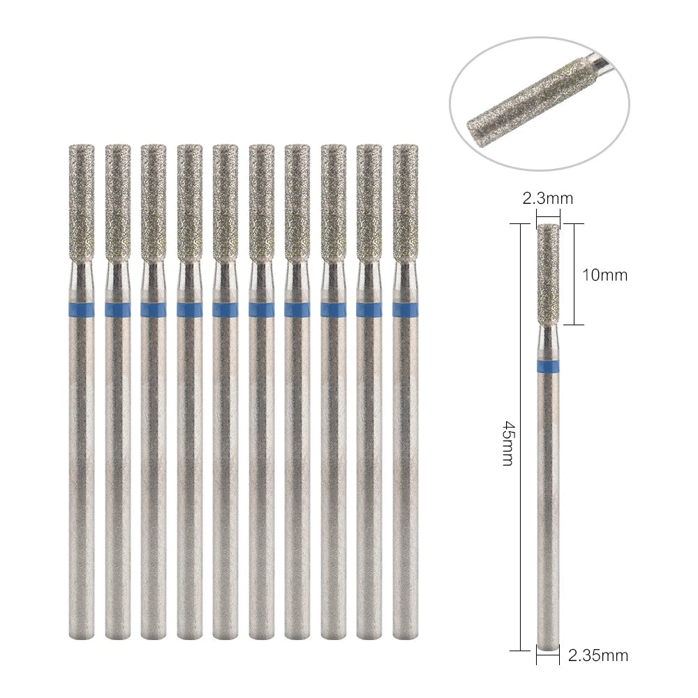 10Pcs Diamond Milling Cutter For Manicure Electric Nail Drill Bits Accessory Pedicure Machine Nail File Gel Remover Tool
