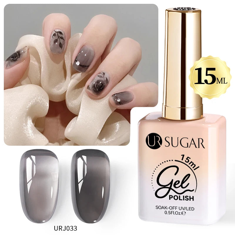 UR SUGAR 15ml Champagne Gold Sliver Reflective Glitter Gel Nail Polish Varnish Semi Permanent Soak Off UV Gel For Manicure Art