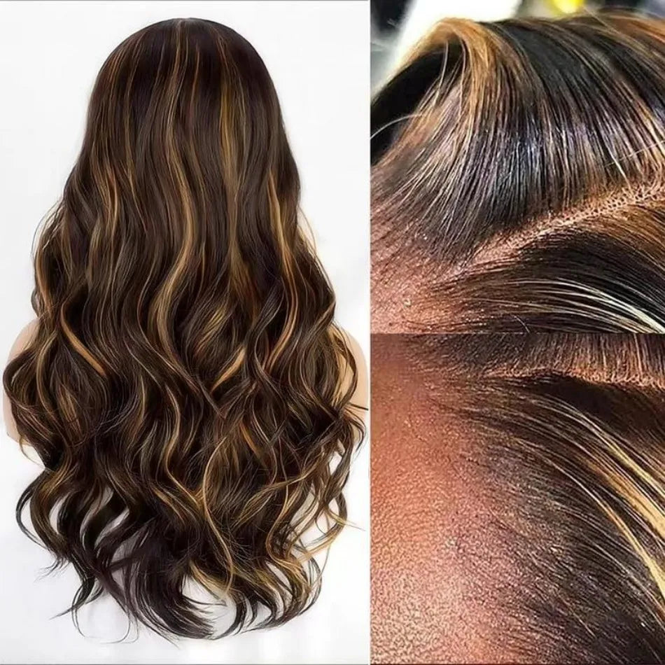 P1B30 Body Wave Human Hair Wigs 13X6 Hd Lace Frontal Wig Highlight Wig Human Hair 250 Density Preplucked Brazilian Wig For Women