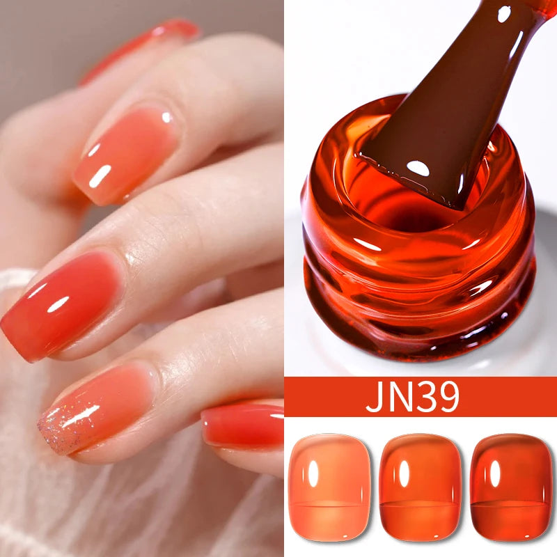 BORN PRETTY 10ml Translucent Jelly Nude Gel Nail Polish Colorful  Varnish Semi Permanent UV LED Nail Art  Manicure Gel
