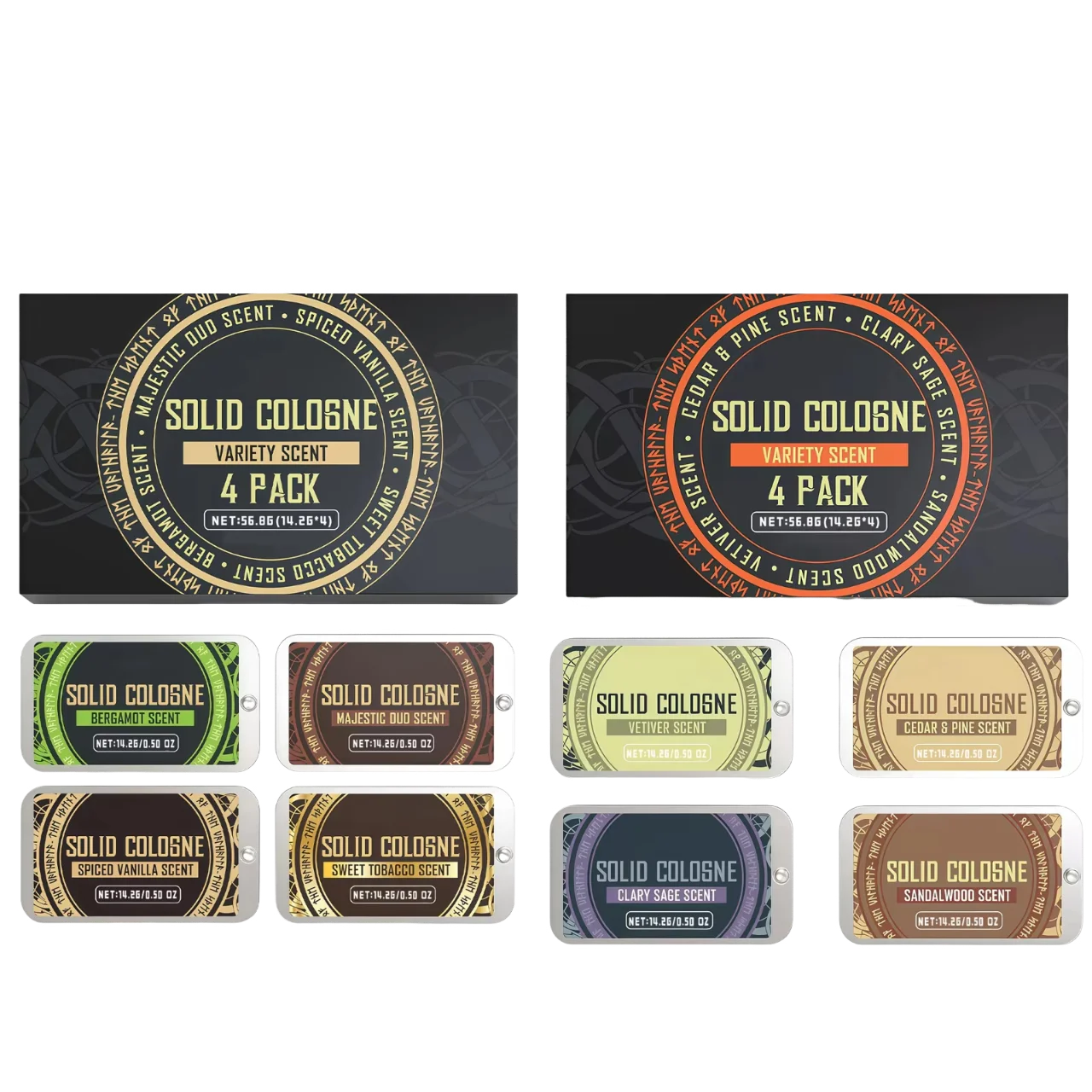 4In1 Pheromone Solid Cologne Woody Scent Set Lasting Natural Fragrance Release Charming Confidence Pocket Deodorant Solid Balm