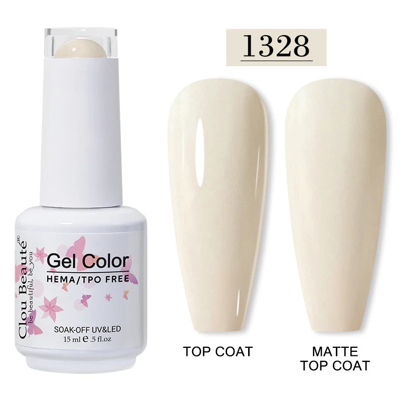 Clou Beaute 15ml Red Color Gel Polish Vernis Semi Permanent UV Varnish Gel Nail Polish Hema TPO Free Nails Art Manicure TOP BASE