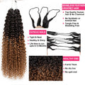 TB/30 Highlight Kinky Curly Crochet Human Hair For Braid Knotless Pre-Separated Feather Crochet Human Hair Extensions for Women