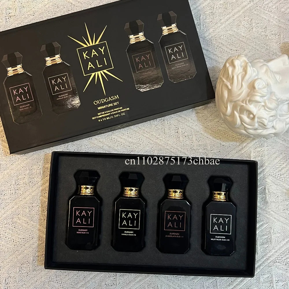 KAYALI 4x10ml Mini Perfume Set Vanilla Oud Floral Fruity Oriental Long Lasting Unisex Eau De Parfum Travel Gift Set Luxury