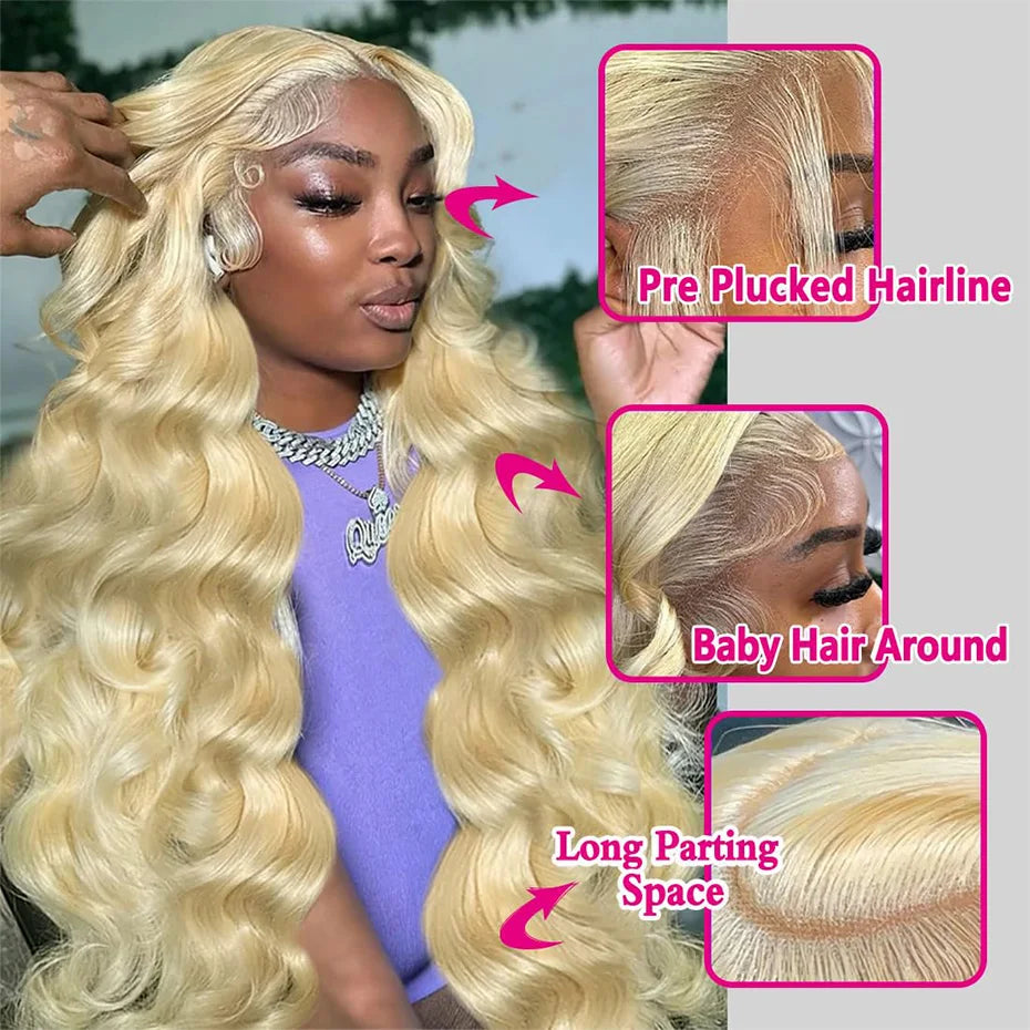 13x6 613 Hd Lace Frontal Wig Body Wave Human Hair Wigs 13x4 Blonde Lace Front Wig 200 Density PrePlucked Brazilian Wigs Original
