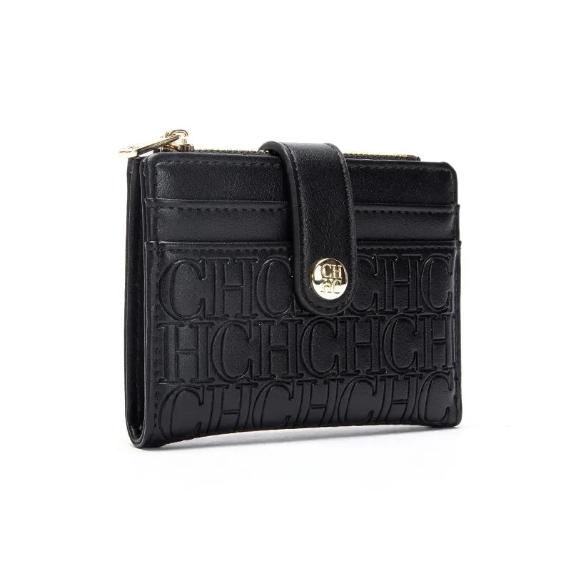 CH New Classic Folding Money Clip Compact Lightweight Luxury Brand Design Sense Letter Decoration Card Bag Women Zero Wallet
