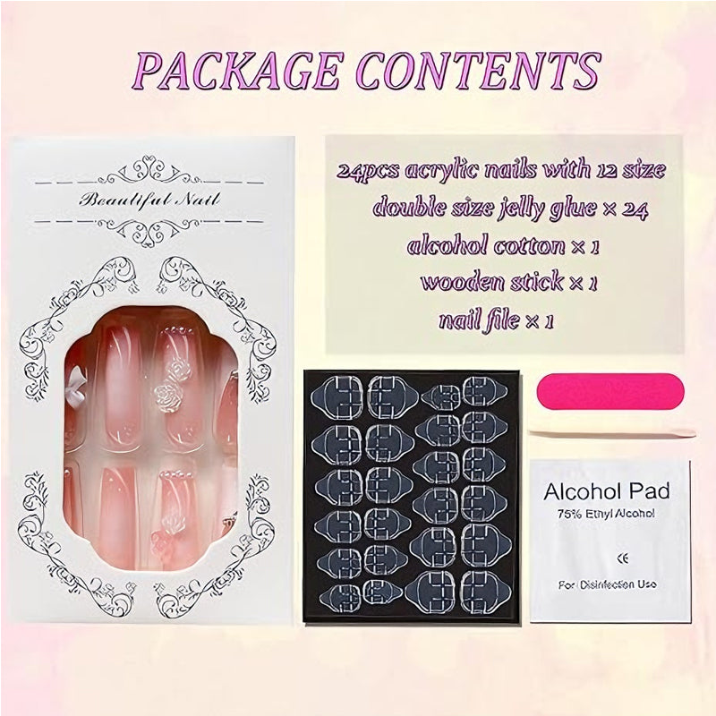 24 PCS Planet Pearl Flower Nail Art