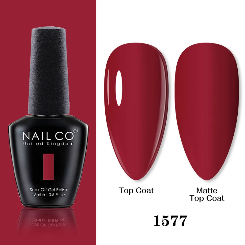 NAILCO 15ml Brown Nails Art Red Color Gel Nail Polish Semi-permanent UV Gel Polish Coffee Manicure Chocolate Hybrid Nail Varnish