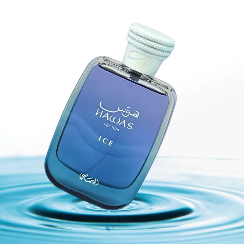 Rasasi Hawas Ice Eau de Parfum Spray 3.4 Ounce Original Arab Perfumes Premium Lasting Aromatic Pheromones Cologne Perfume 100 ML
