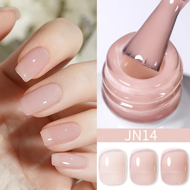 BORN PRETTY 10ml Translucent Jelly Nude Gel Nail Polish Colorful  Varnish Semi Permanent UV LED Nail Art  Manicure Gel