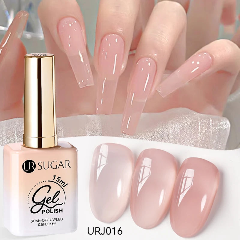 UR SUGAR 15ml Champagne Gold Sliver Reflective Glitter Gel Nail Polish Varnish Semi Permanent Soak Off UV Gel For Manicure Art