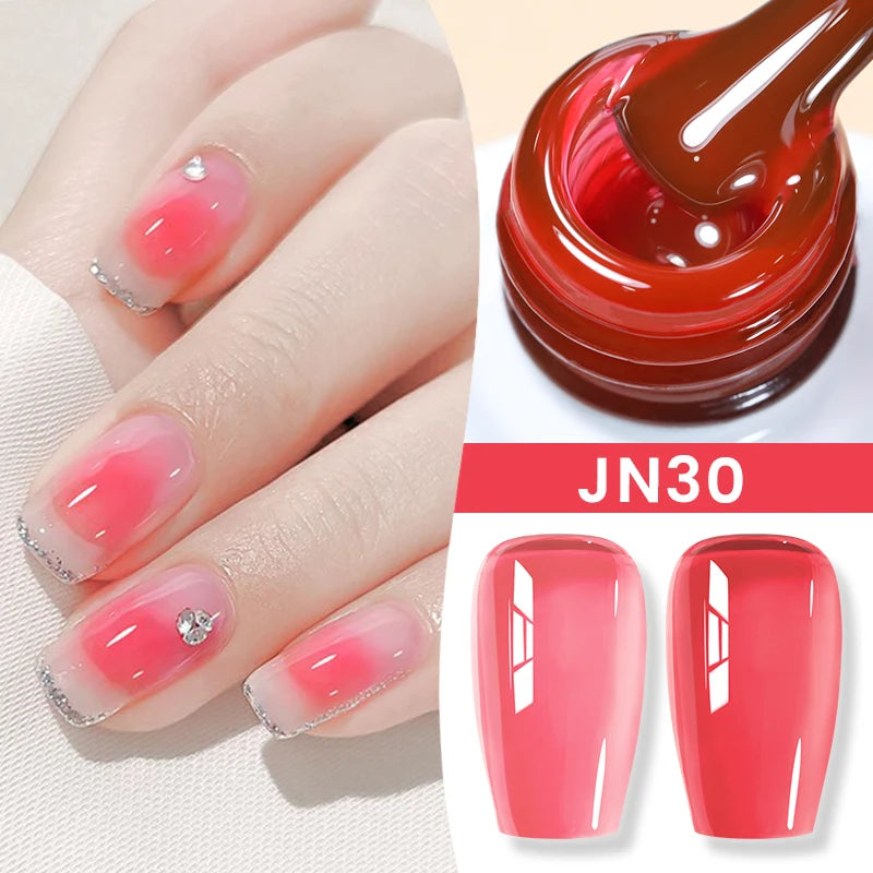 BORN PRETTY 83 Colors 10ml Jelly Nude Gel Nail Polish Autumn Amber Semi Transparent Manicure Soak off UV LED Nails Gel Varnish