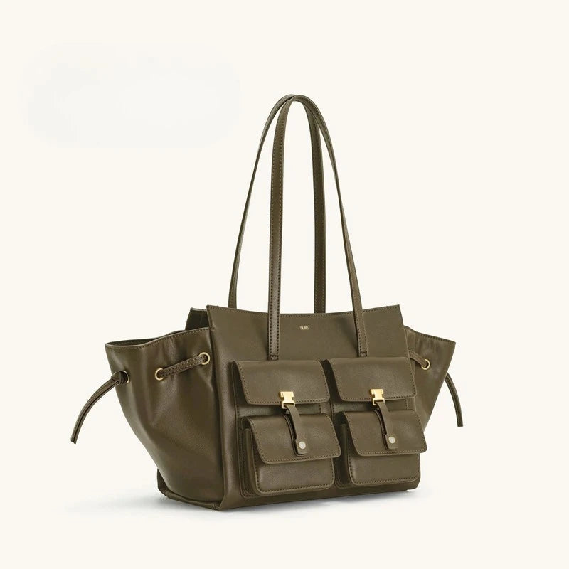 2026 Spring&Autumn JW PEI Pocket Handbag Linda Tote Bag for Women Large Capacity Commuter Shoulder Bag Crossbody Waxed Bag