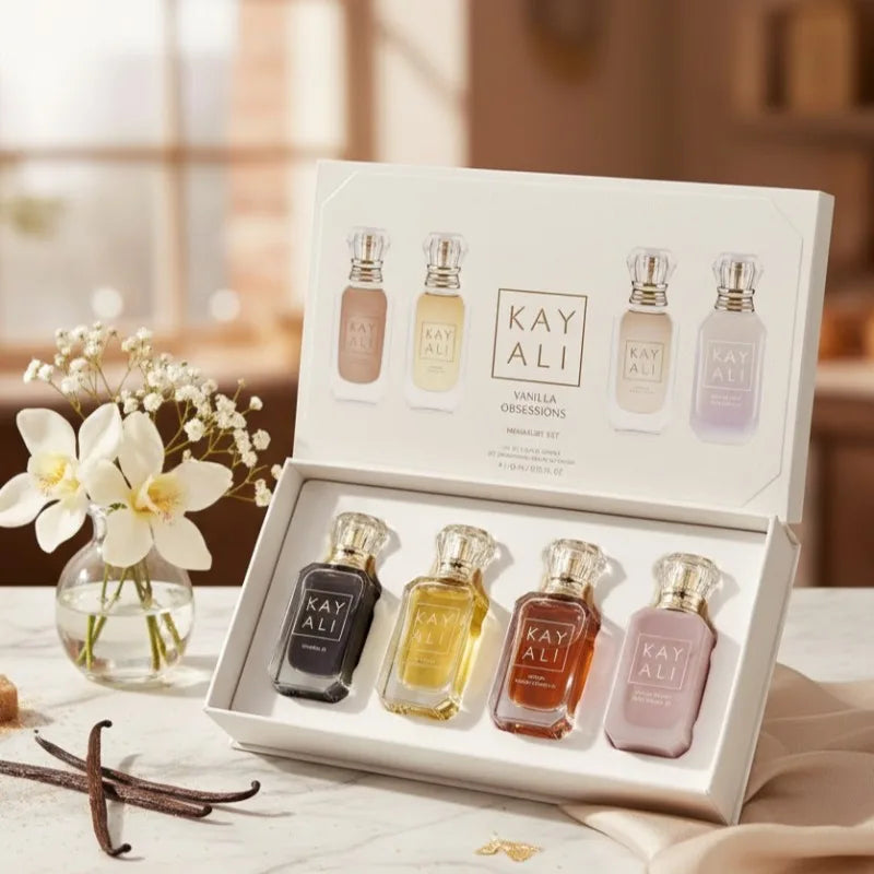 KAYALI Unisex Perfume Gift Set 4×10ml Eau De Parfum Long Lasting Fresh Mild Floral Fruity Musk Elegant Vanilla Royale Fragrance