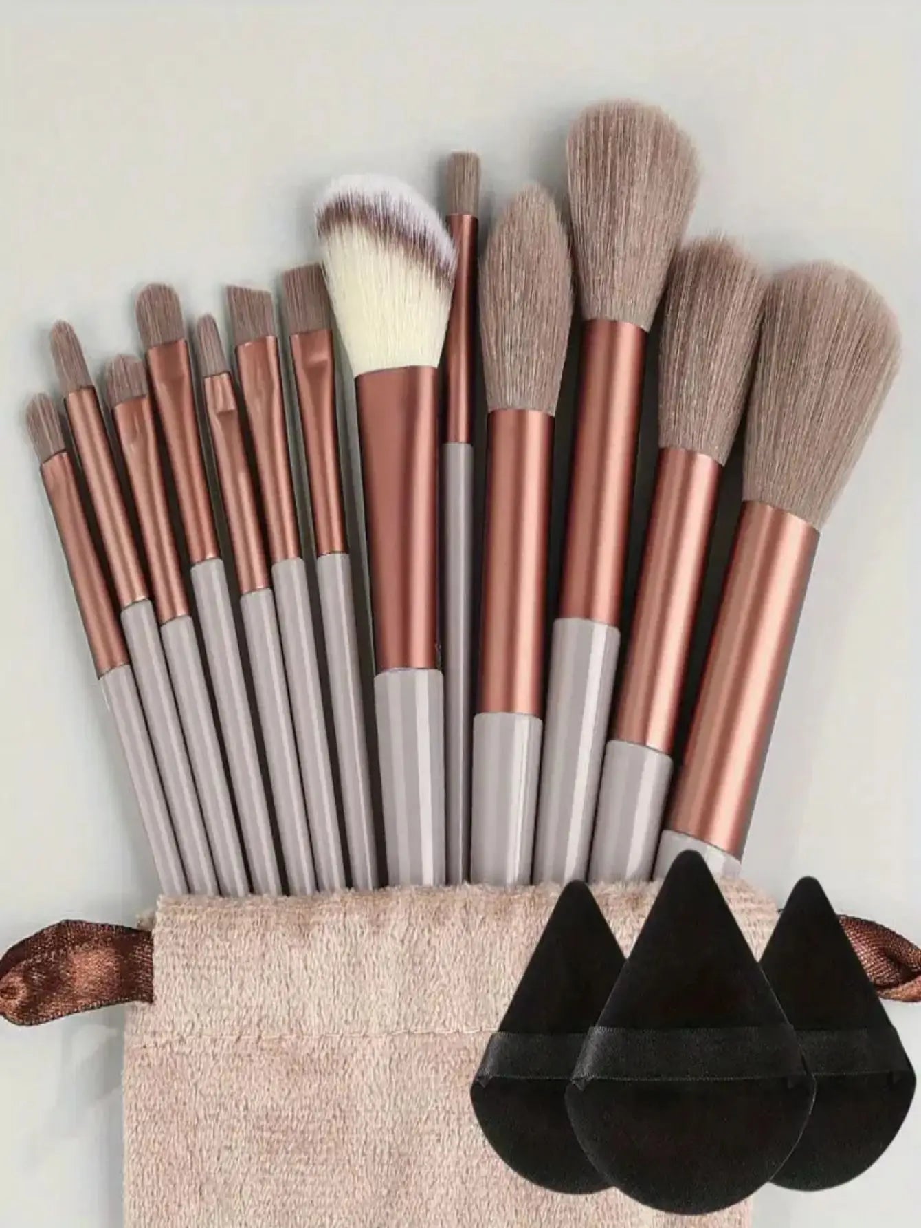 Vegan Makeup Brush Set - Soft Fluffy Kabuki & Blending Brushes for Foundation, Contour & Baking, Cruelty-Free Salon Tools