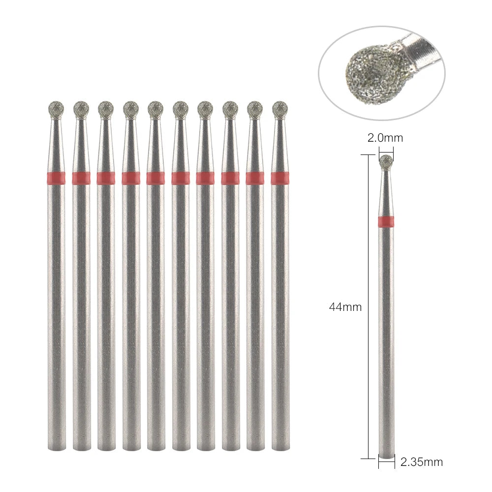 10Pcs Diamond Milling Cutter For Manicure Electric Nail Drill Bits Accessory Pedicure Machine Nail File Gel Remover Tool